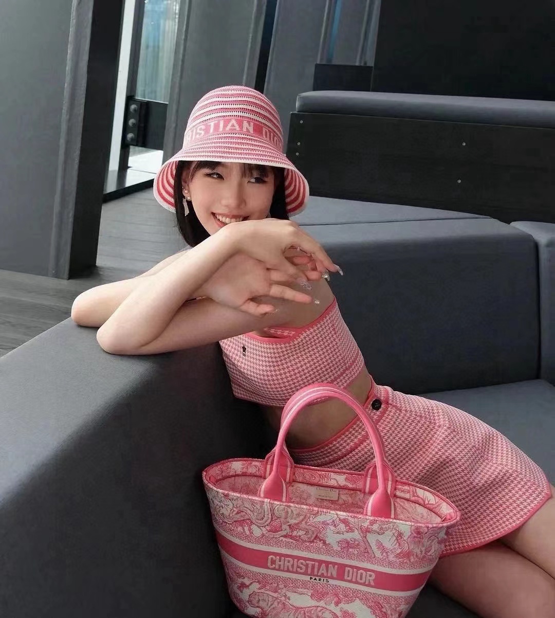 DI0R ストライプニットバケットハット【50％割引+送料無料】