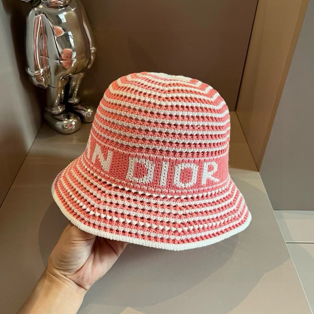 DI0R ストライプニットバケットハット【50％割引+送料無料】