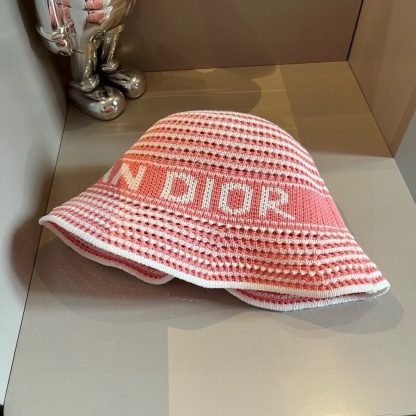 DI0R ストライプニットバケットハット【50％割引+送料無料】