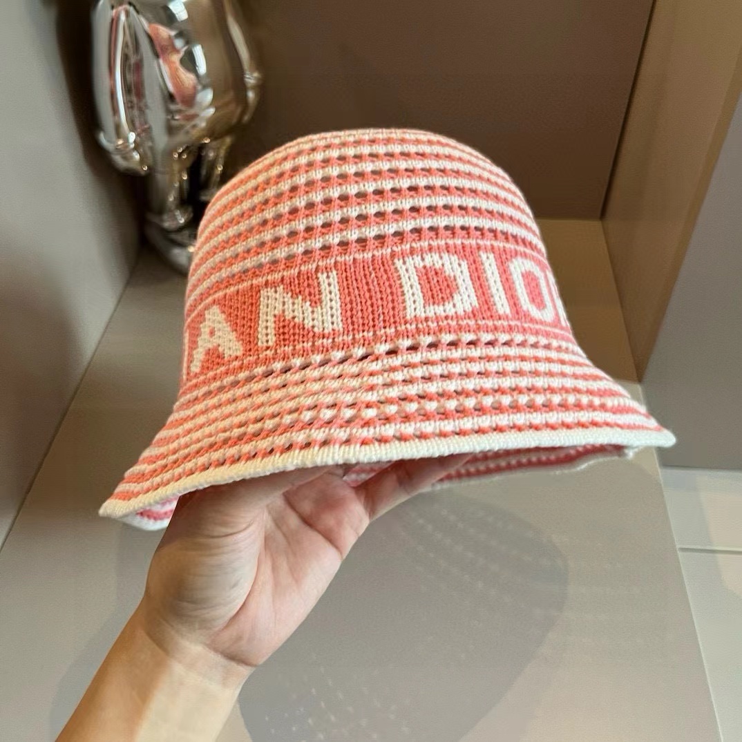 DI0R ストライプニットバケットハット【50％割引+送料無料】