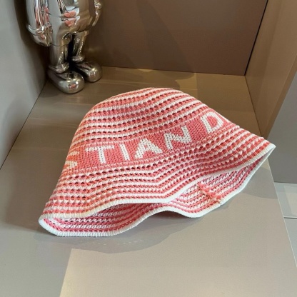 DI0R ストライプニットバケットハット【50％割引+送料無料】