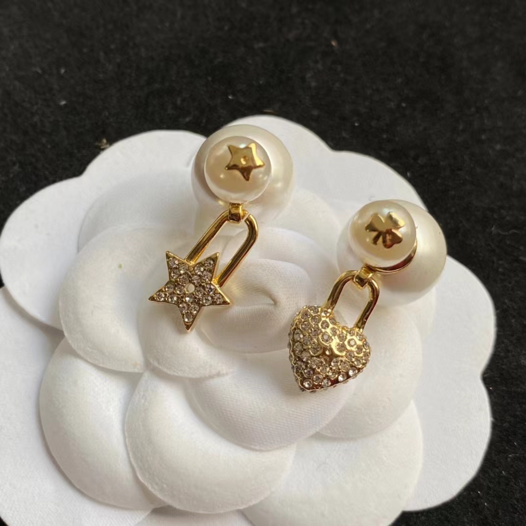 DI0R パール ペンタグラム ハート スタッド ピアス【50％割引+送料無料】