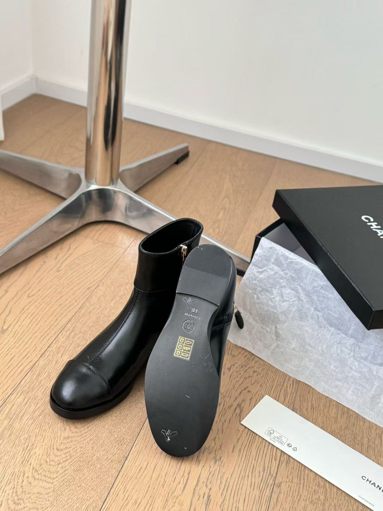 CHANE1 高級牛革チェーンレターシンプルショートブーツ/ブーツ【50％割引+送料無料】