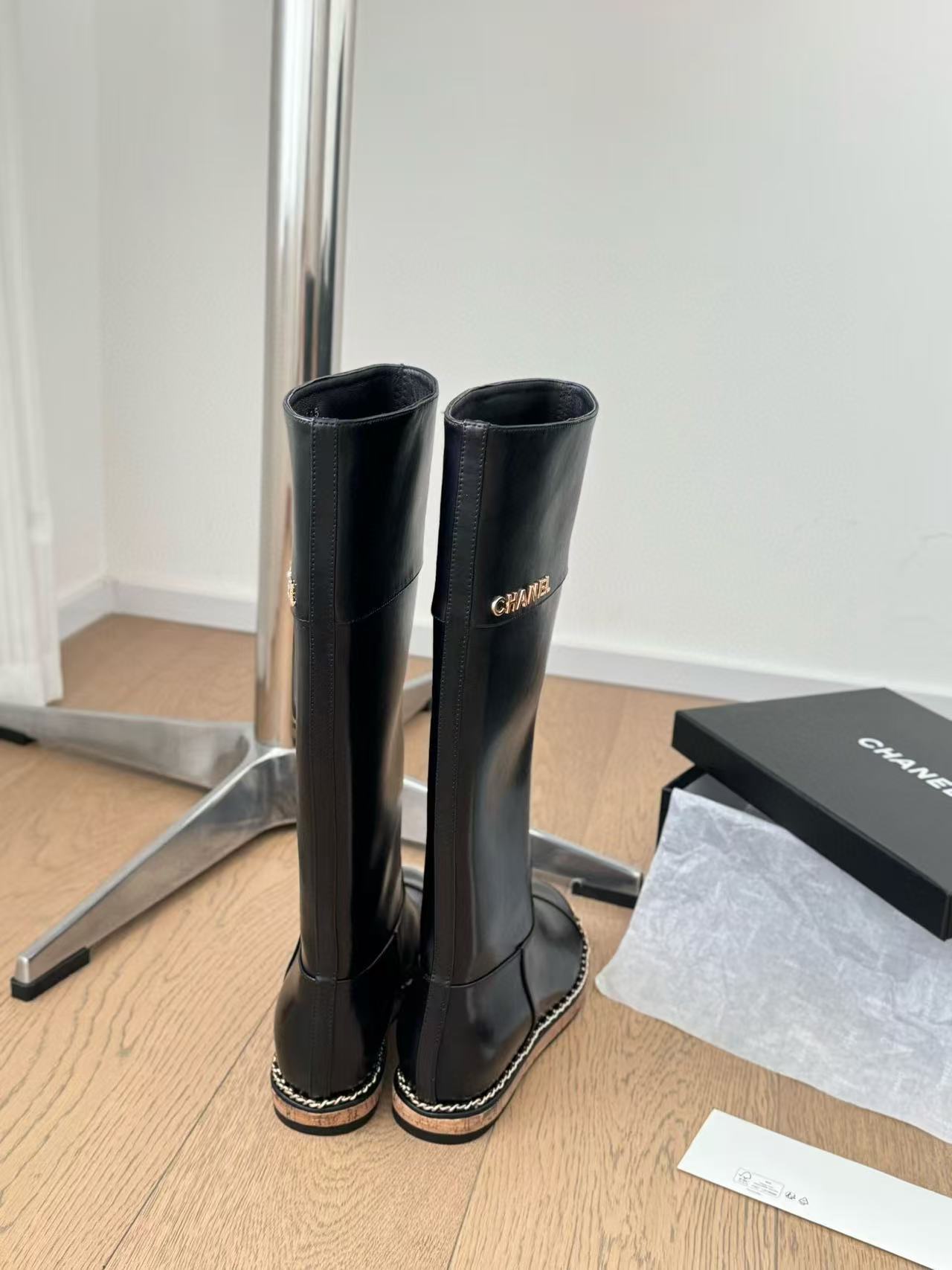 CHANE1 高級牛革チェーンレターシンプルショートブーツ/ブーツ【50％割引+送料無料】