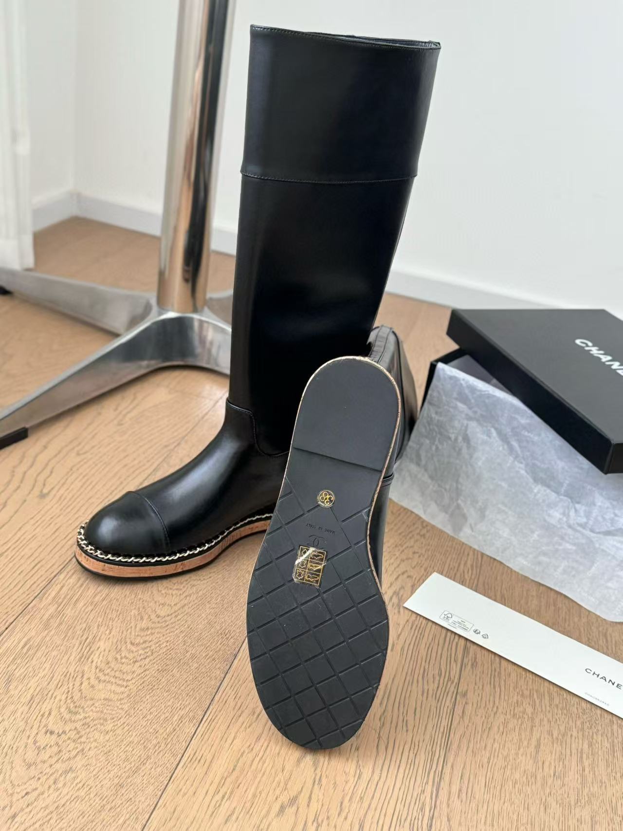 CHANE1 高級牛革チェーンレターシンプルショートブーツ/ブーツ【50％割引+送料無料】