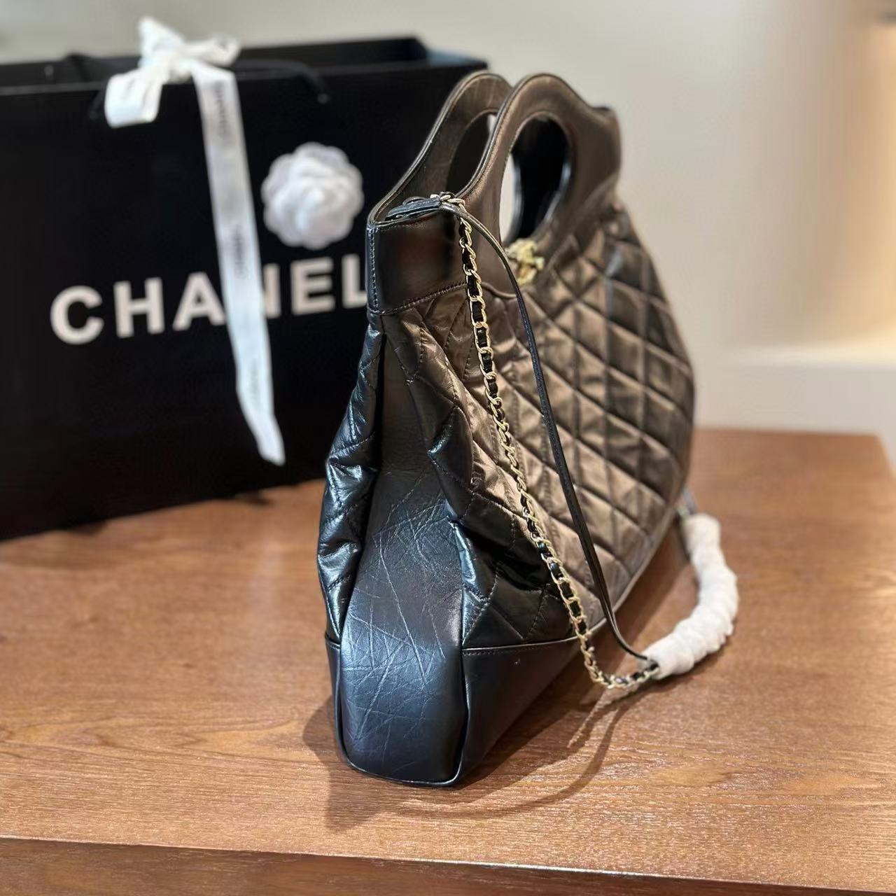 CHANE1 牛革チェーンショッピングバッグ【50％割引+送料無料】