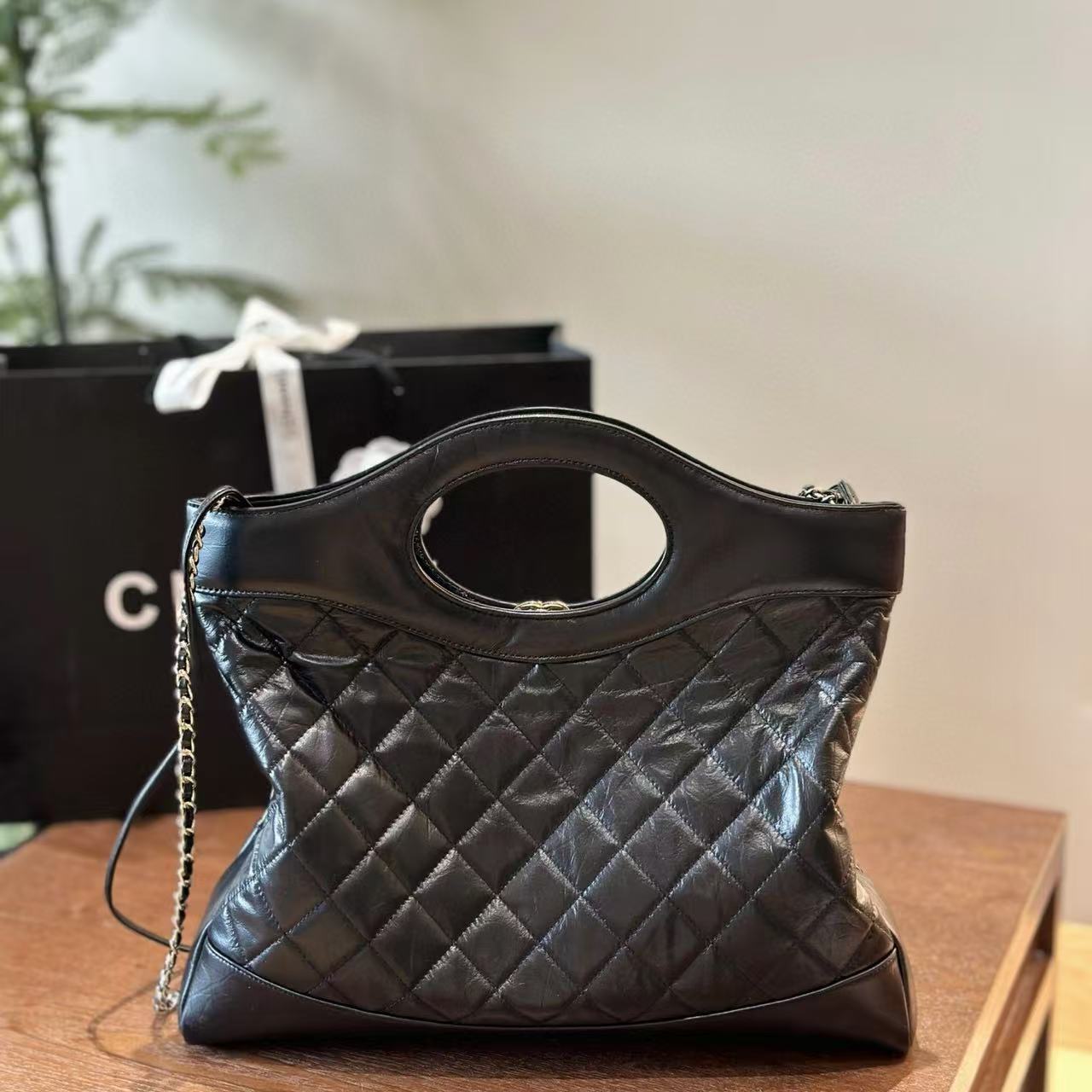 CHANE1 牛革チェーンショッピングバッグ【50％割引+送料無料】