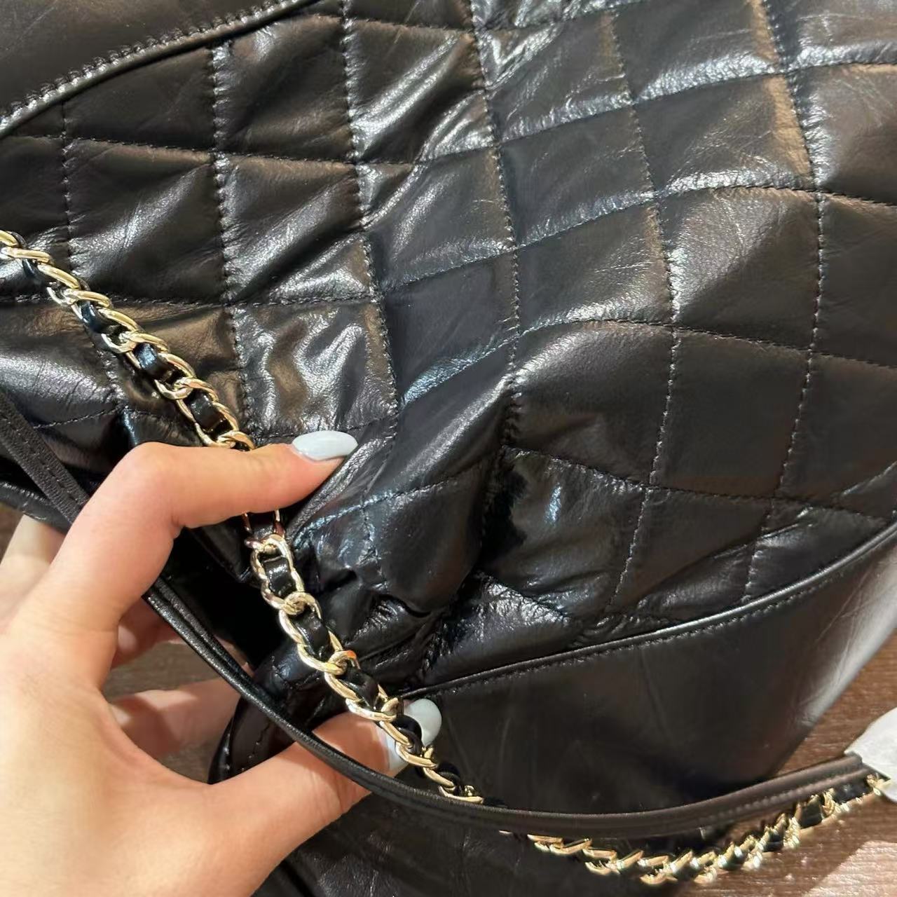 CHANE1 牛革チェーンショッピングバッグ【50％割引+送料無料】