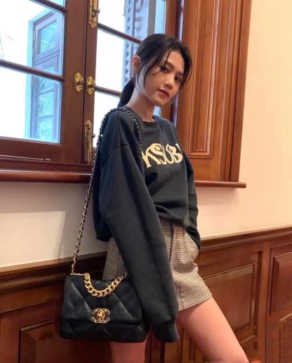 CHANE1 シープスキン ダブル C ロゴ チェーン ショルダー クロスボディバッグ【50％割引+送料無料】