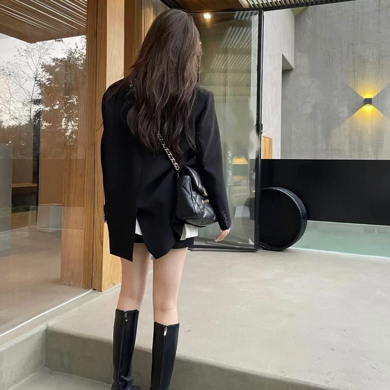 CHANE1 シープスキン ダブル C ロゴ チェーン ショルダー クロスボディバッグ【50％割引+送料無料】