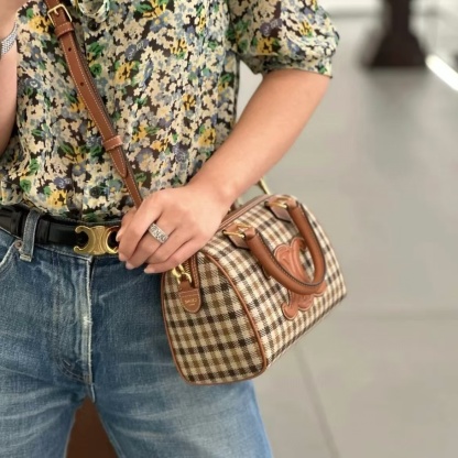 CEL1NE 凱旋門チェック柄ハンドバッグ【50％割引+送料無料】