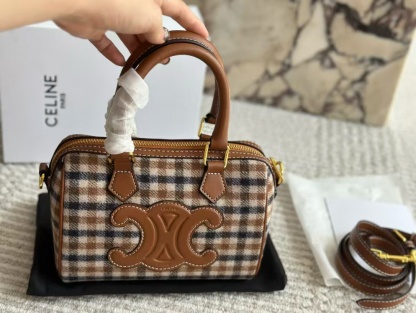 CEL1NE 凱旋門チェック柄ハンドバッグ【50％割引+送料無料】