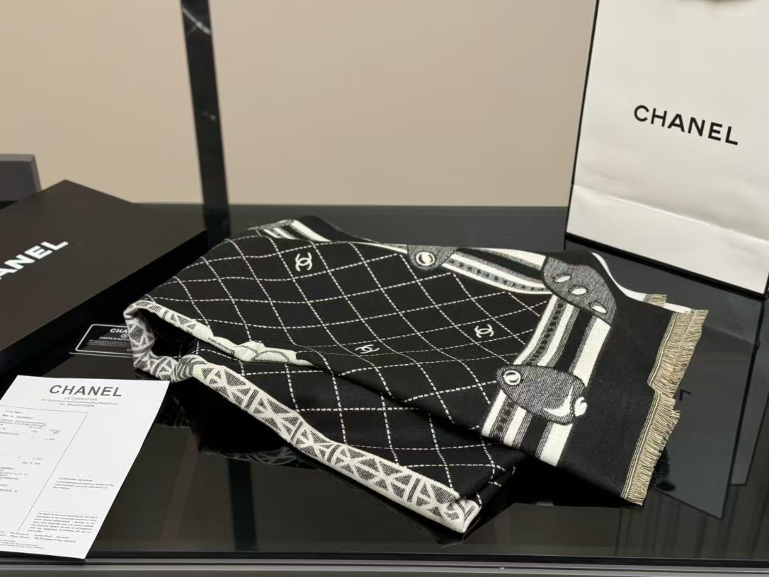 CHANE1 エッフェル塔 カシミア スカーフ【50％割引+送料無料】