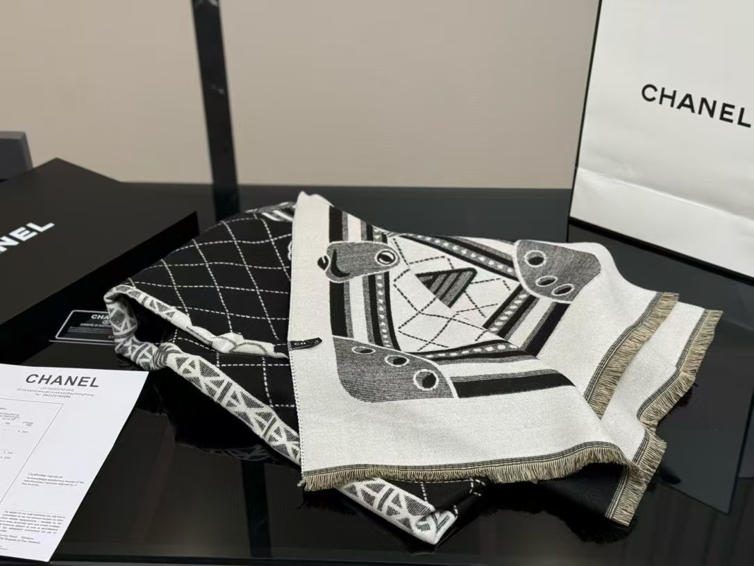 CHANE1 エッフェル塔 カシミア スカーフ【50％割引+送料無料】