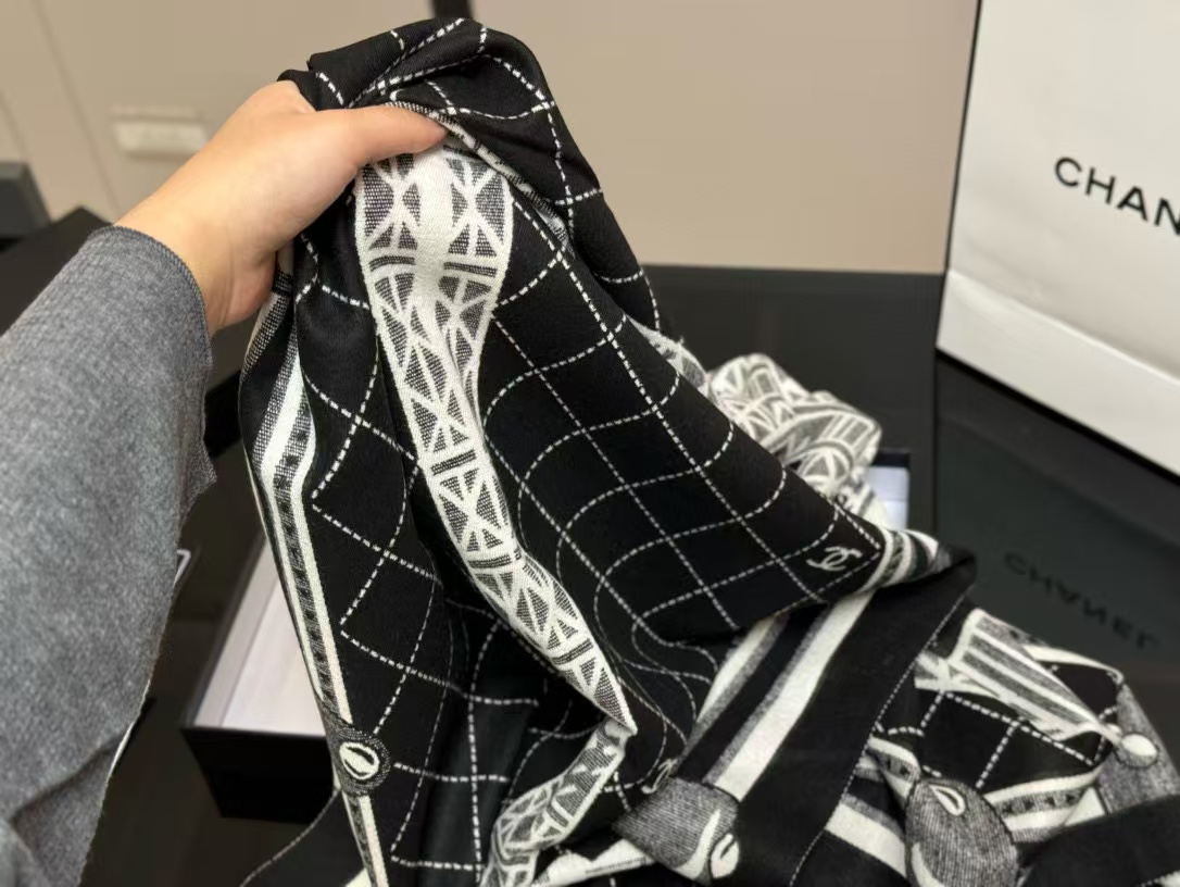 CHANE1 エッフェル塔 カシミア スカーフ【50％割引+送料無料】