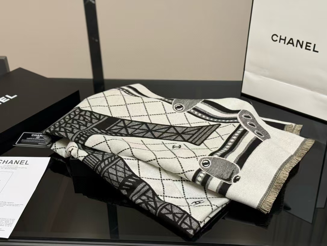 CHANE1 エッフェル塔 カシミア スカーフ【50％割引+送料無料】