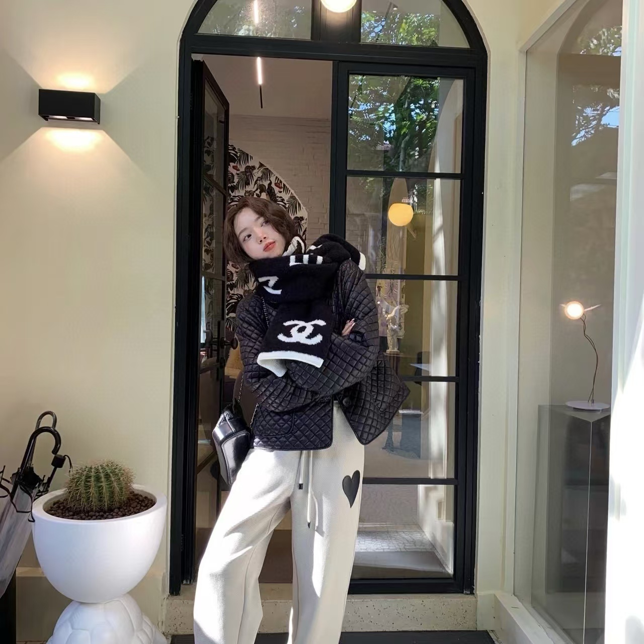 CHANE1レターカシミアスカーフ【50％割引+送料無料】