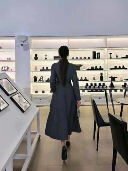 DI0R 高品質ウール ラペルドレス【50％割引+送料無料】