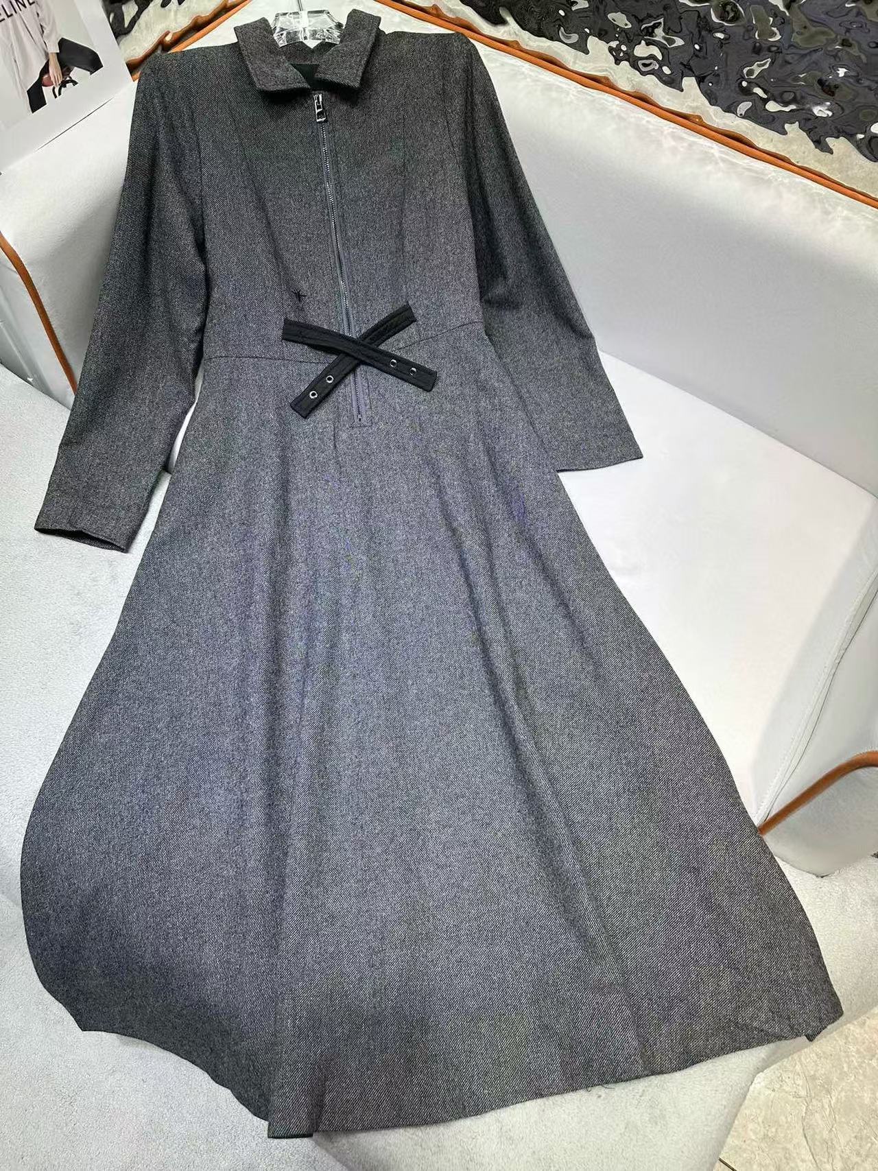 DI0R 高品質ウール ラペルドレス【50％割引+送料無料】