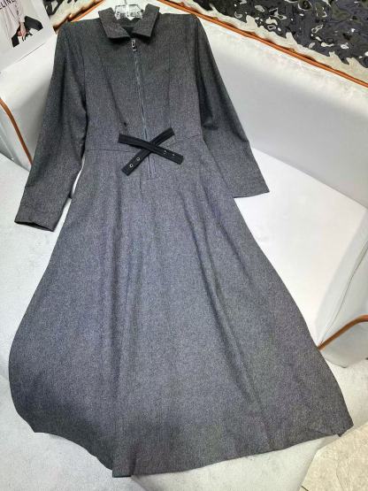 DI0R 高品質ウール ラペルドレス【50％割引+送料無料】