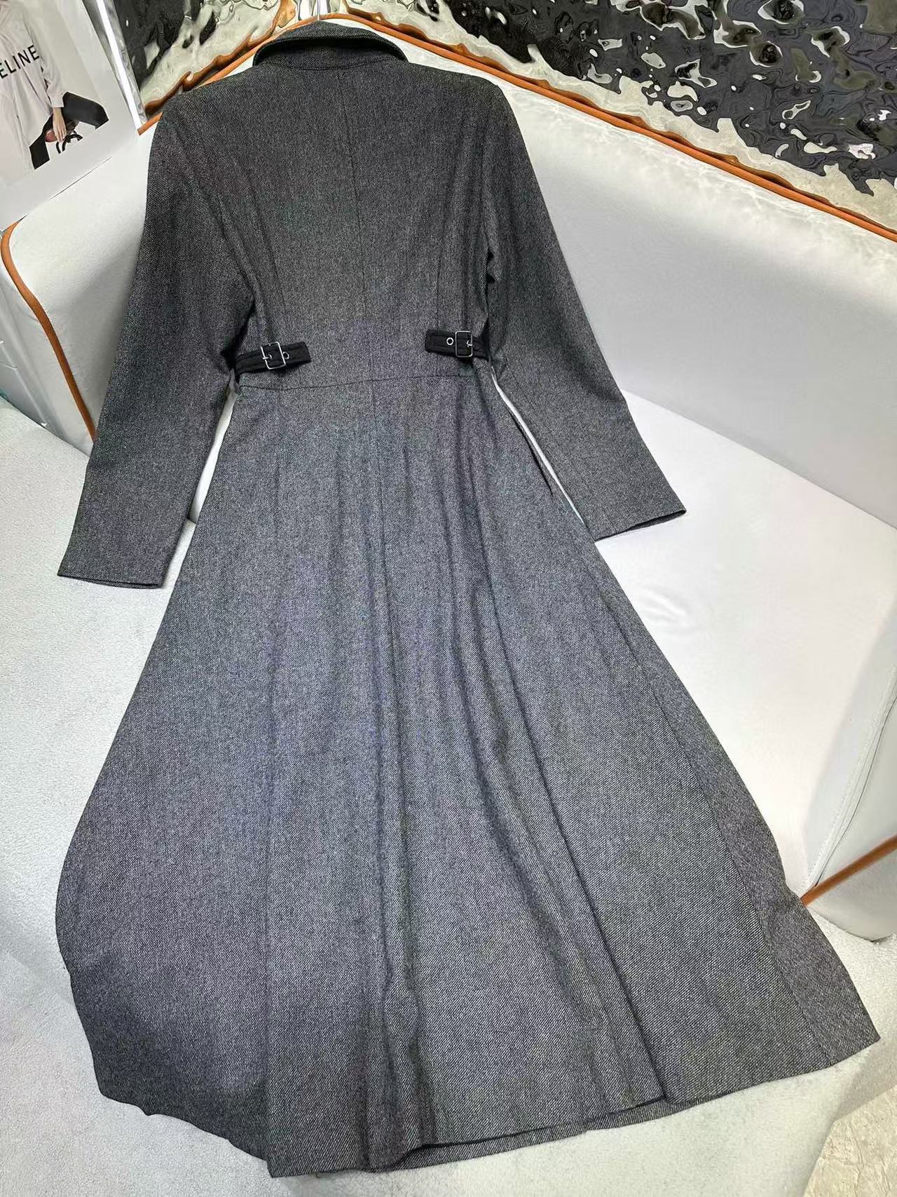 DI0R 高品質ウール ラペルドレス【50％割引+送料無料】