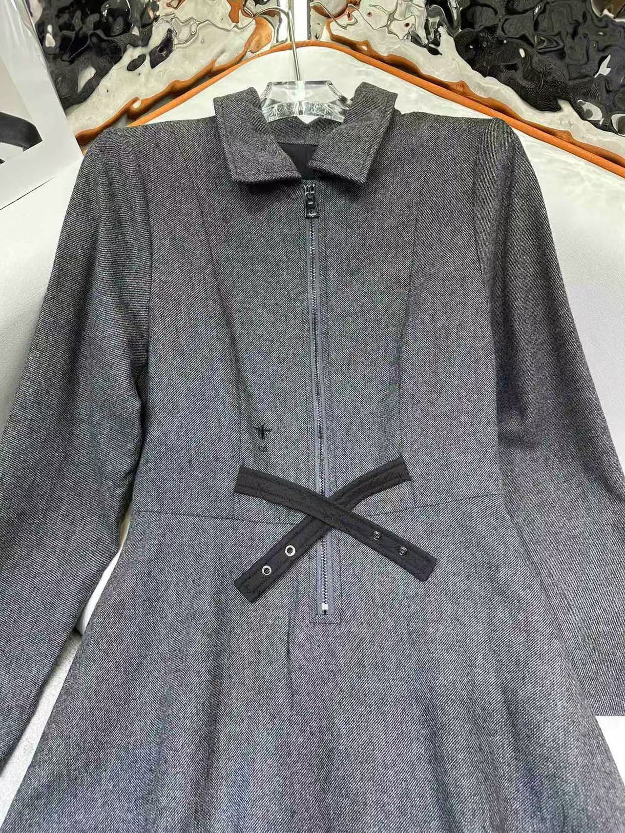 DI0R 高品質ウール ラペルドレス【50％割引+送料無料】