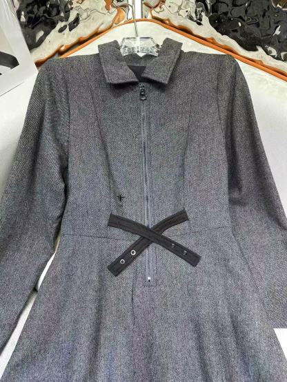 DI0R 高品質ウール ラペルドレス【50％割引+送料無料】