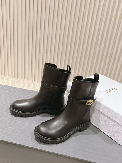 DI0R 高品質 CD 牛革ショートブーツ【50％割引+送料無料】