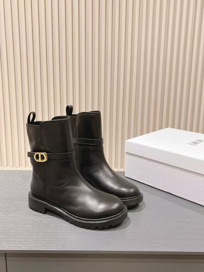 DI0R 高品質 CD 牛革ショートブーツ【50％割引+送料無料】