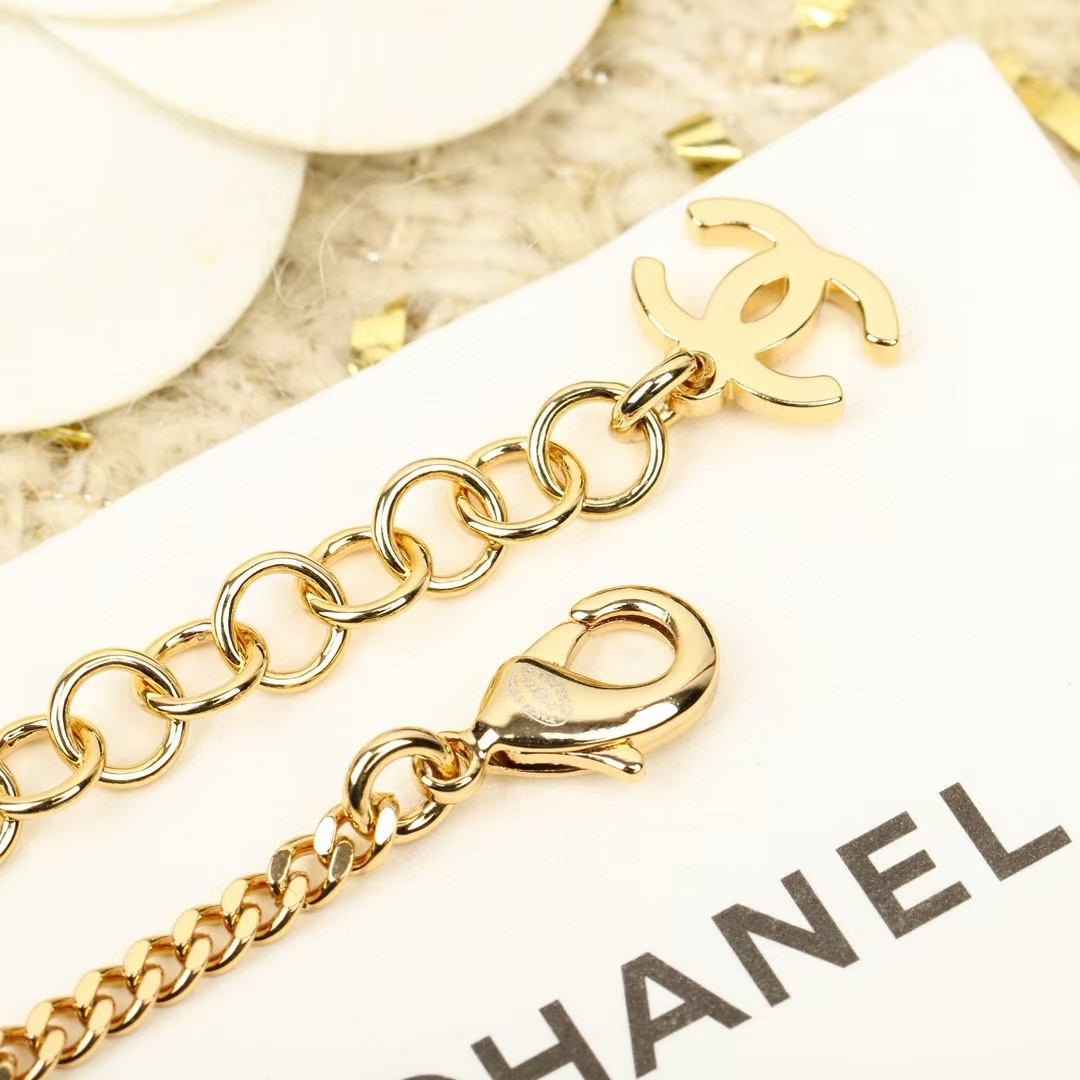 CHANE1 24C 五芒星 ダブルC ロングネックレス【50％割引+送料無料】