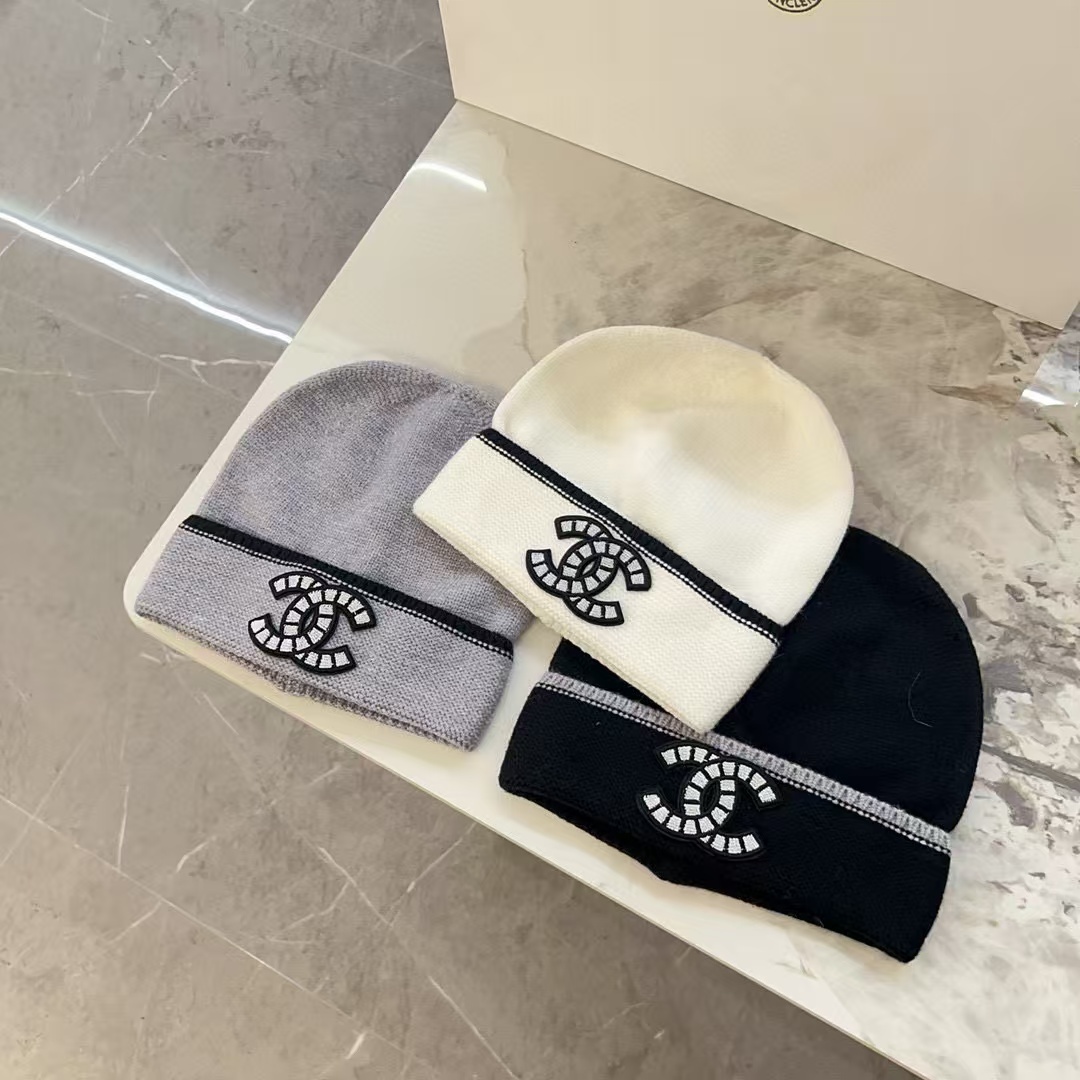 CHANE1 ダブルCロゴウールハット【50％割引+送料無料】