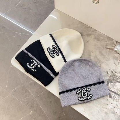 CHANE1 ダブルCロゴウールハット【50％割引+送料無料】