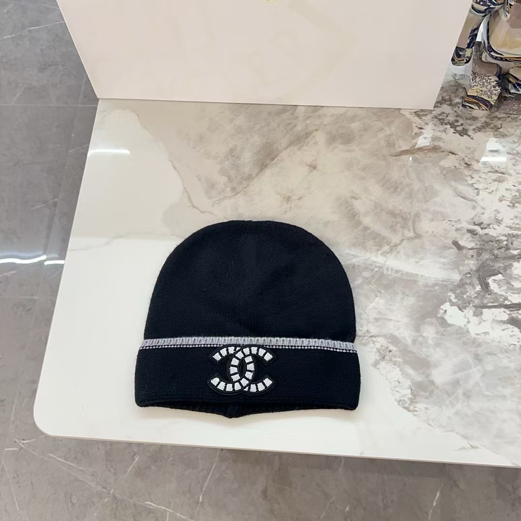 CHANE1 ダブルCロゴウールハット【50％割引+送料無料】