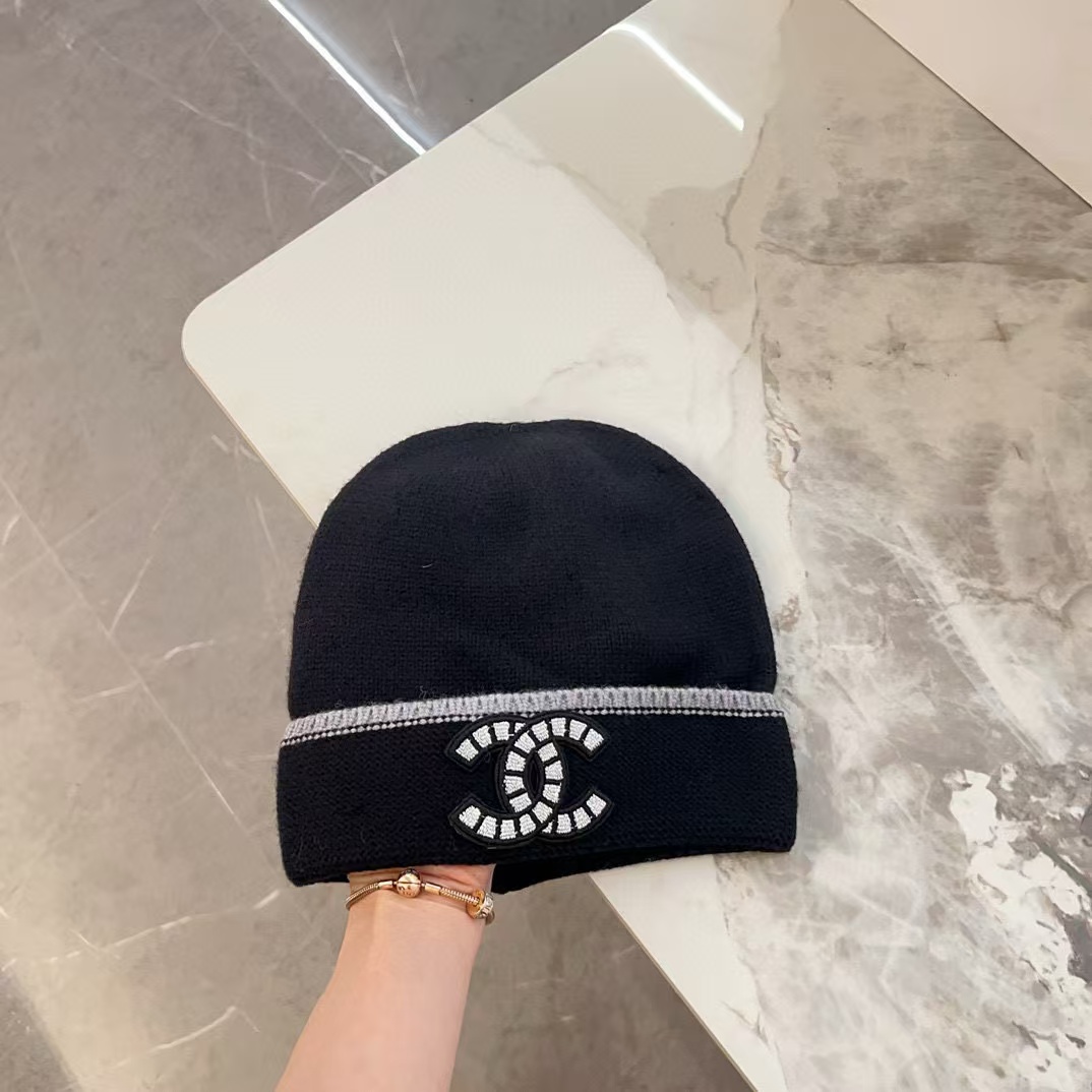 CHANE1 ダブルCロゴウールハット【50％割引+送料無料】