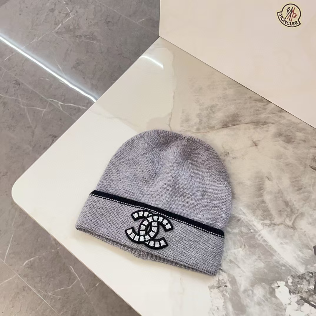 CHANE1 ダブルCロゴウールハット【50％割引+送料無料】