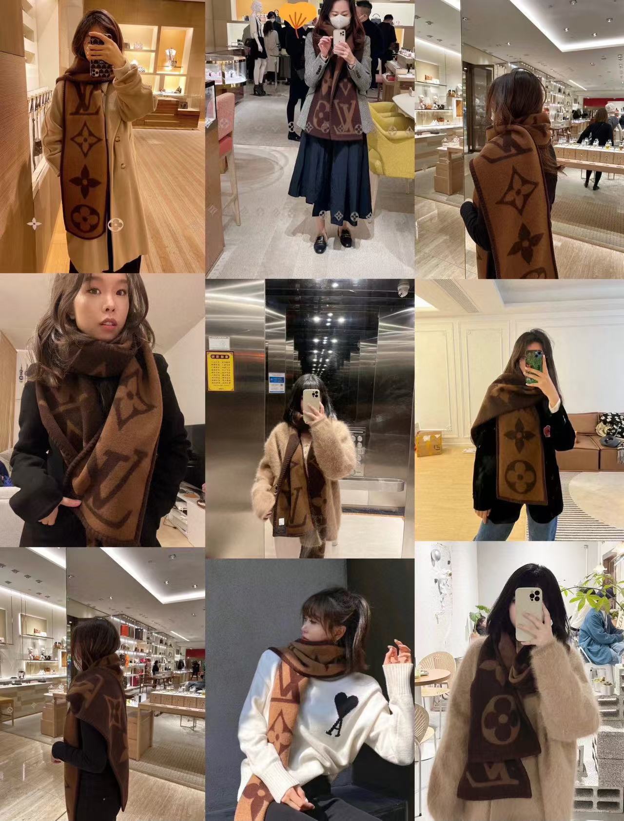 LV 四つ葉のクローバー ウールスカーフ【50％割引+送料無料】