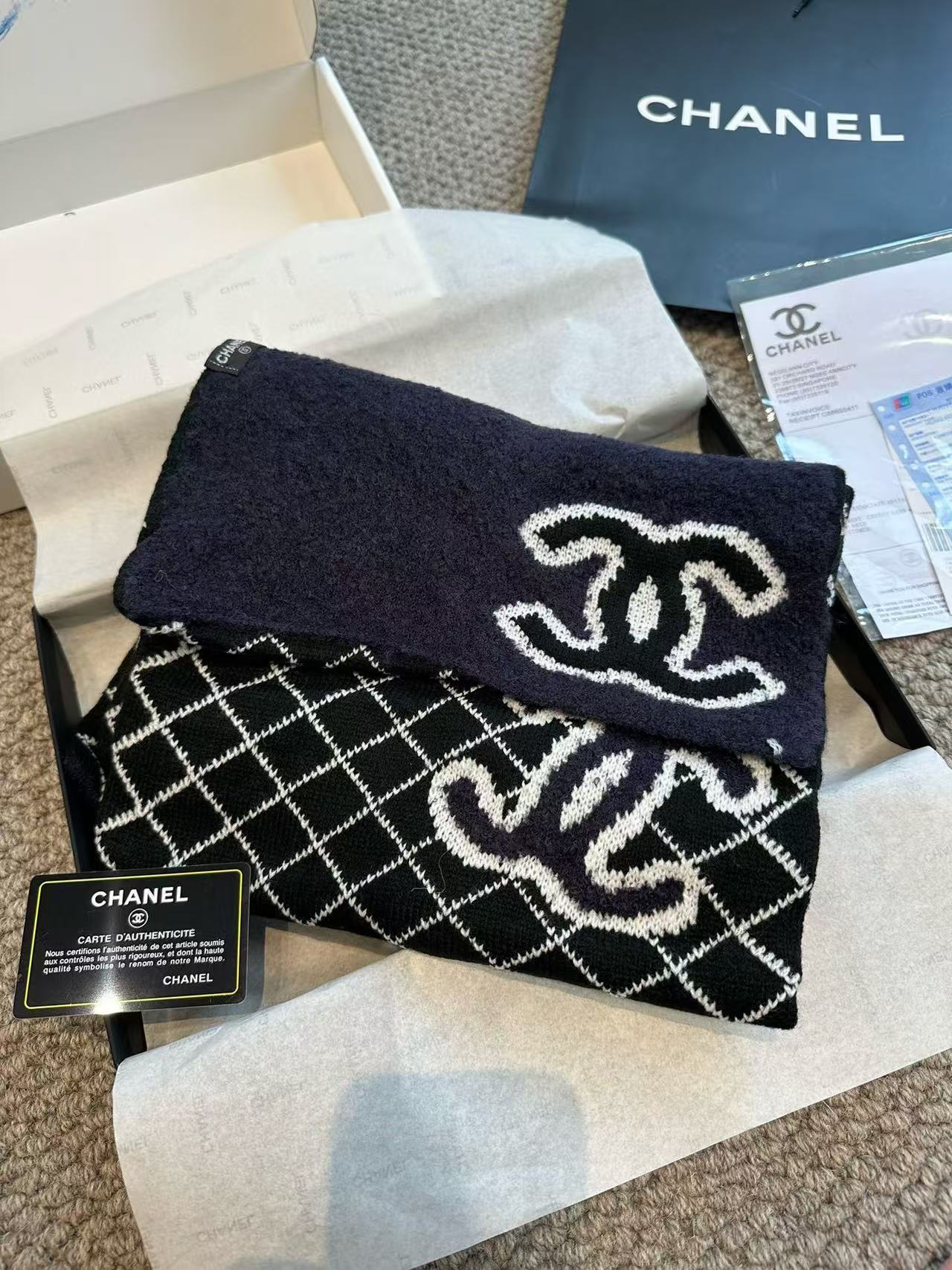 CHANE1 刺繍チェック柄ショール【50％割引+送料無料】