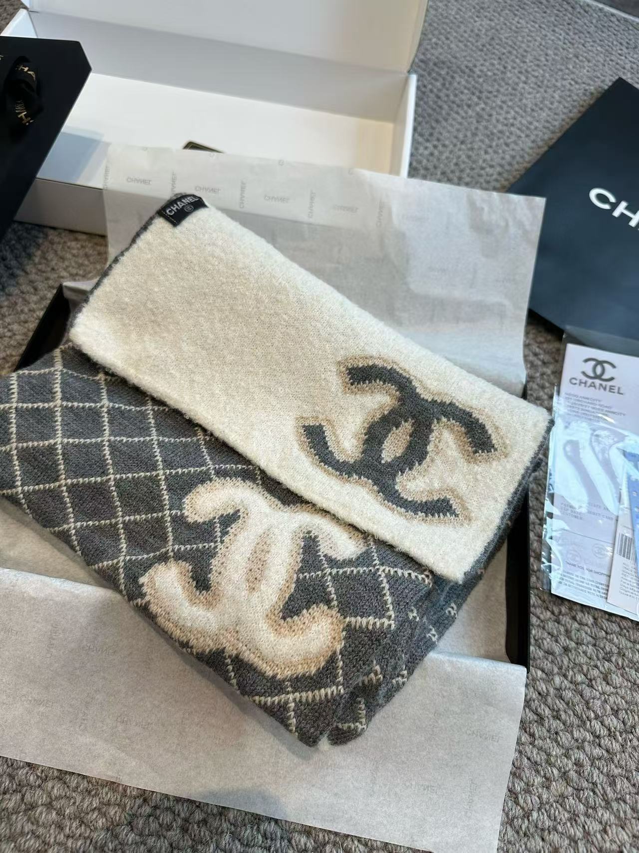 CHANE1 刺繍チェック柄ショール【50％割引+送料無料】