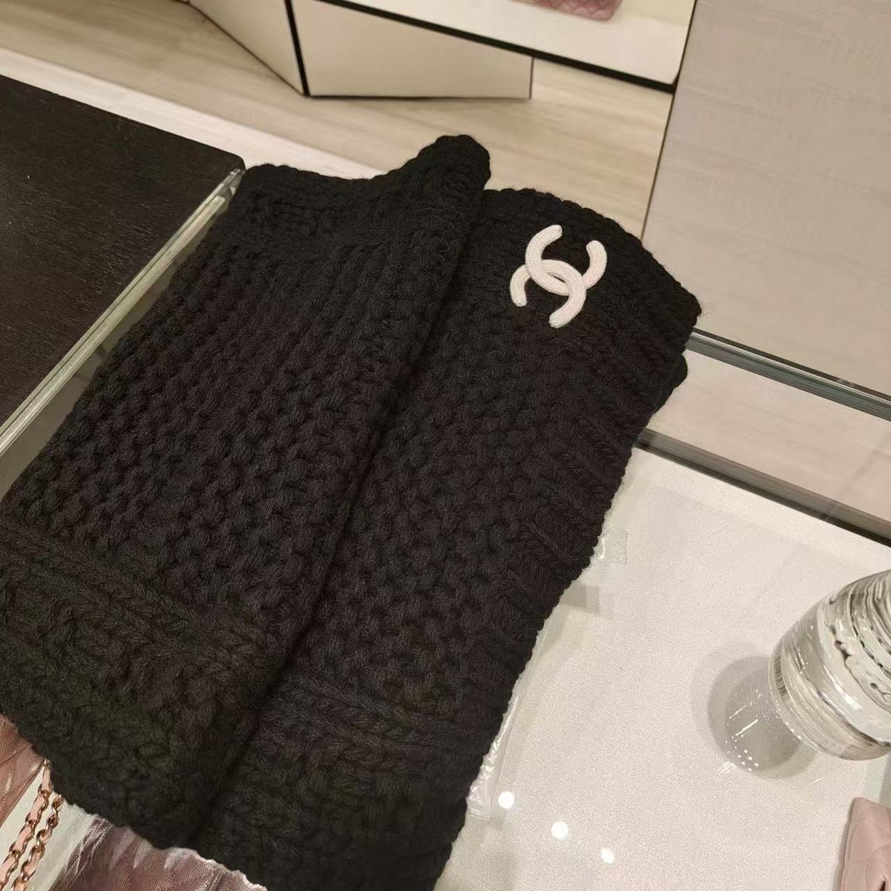 CHANE1 両面ジャガードニットスカーフ【50％割引+送料無料】