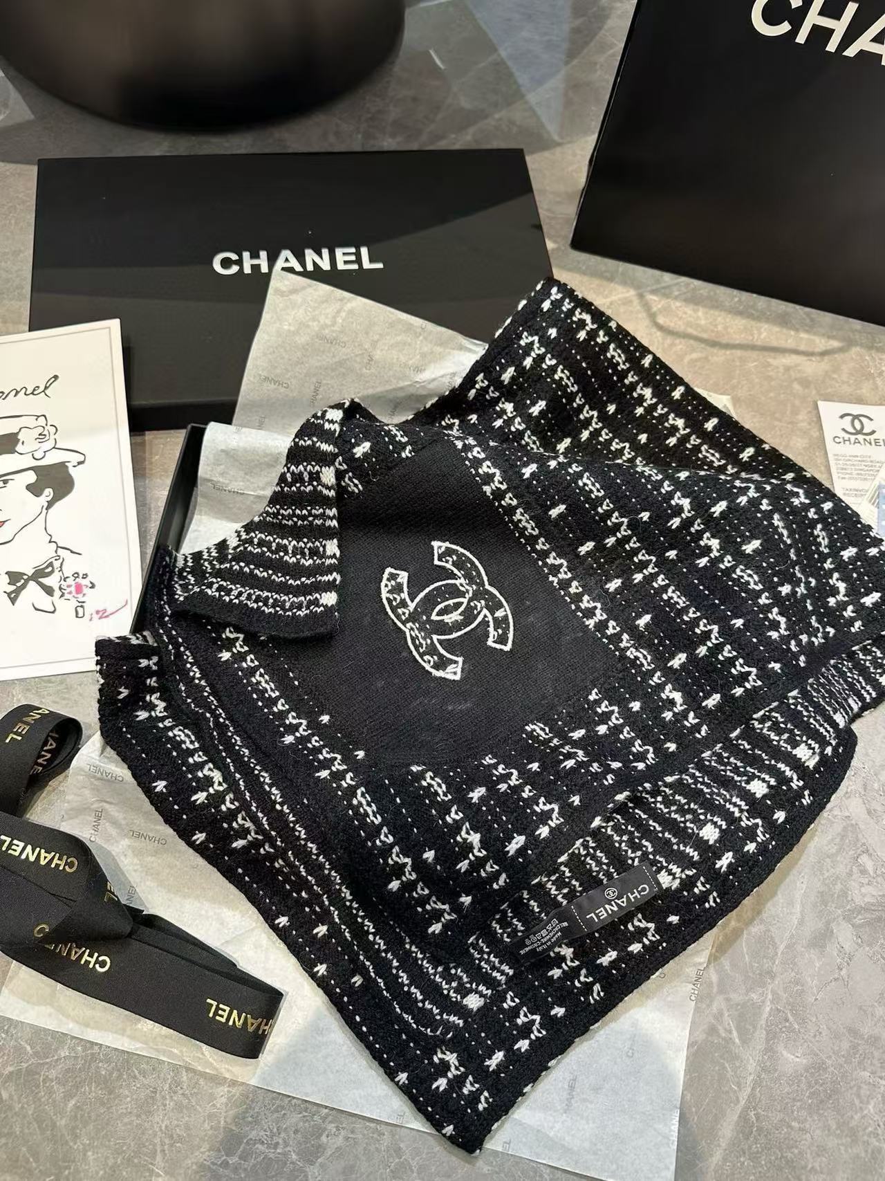 CHANE1 ポケット付きウールスカーフ【50％割引+送料無料】