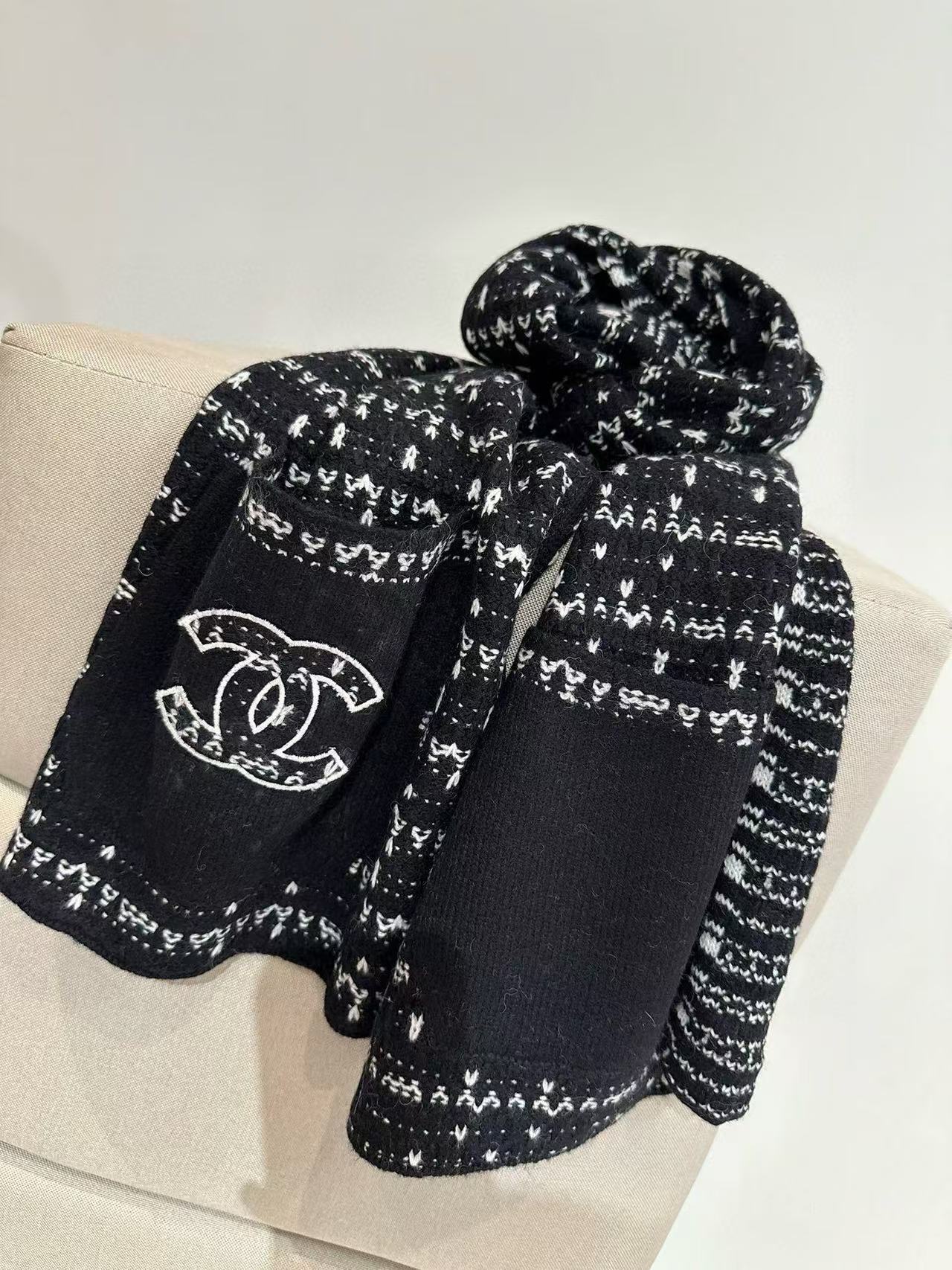 CHANE1 ポケット付きウールスカーフ【50％割引+送料無料】