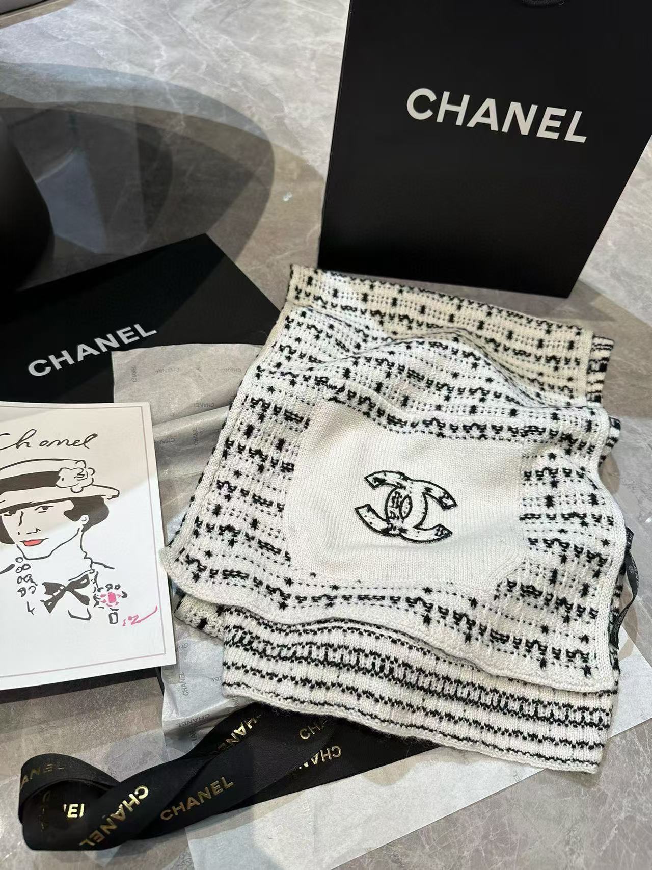 CHANE1 ポケット付きウールスカーフ【50％割引+送料無料】