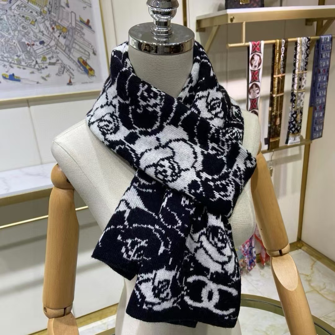 CHANE1 カメリア カシミア スカーフ【50％割引+送料無料】