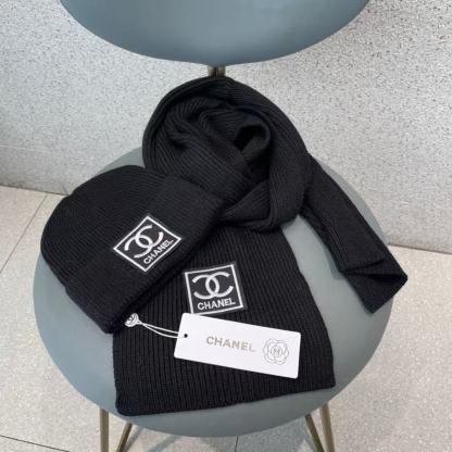CHANE1 ウール帽子+スカーフ2点セット【50％割引+送料無料】