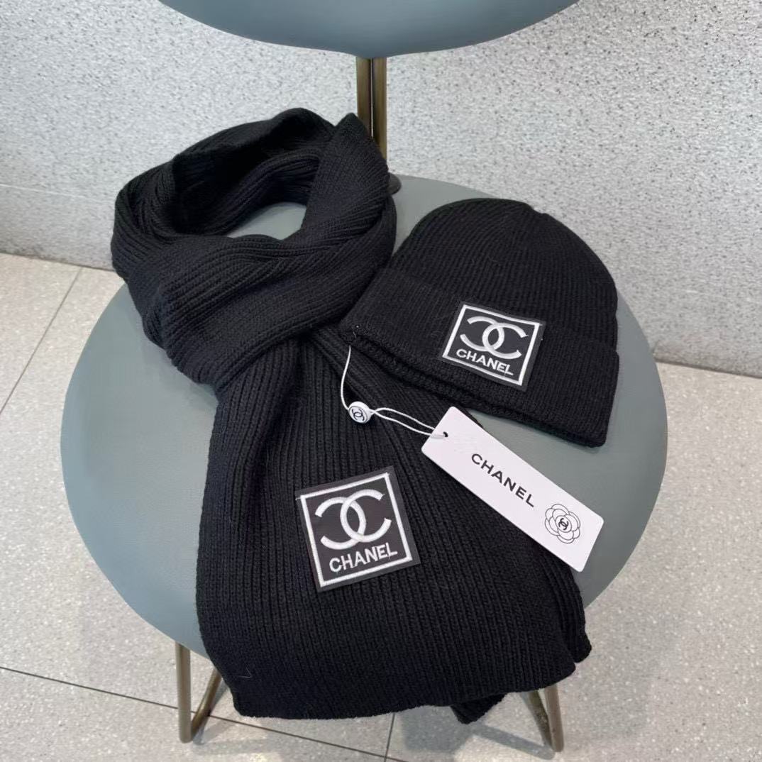 CHANE1 ウール帽子+スカーフ2点セット【50％割引+送料無料】