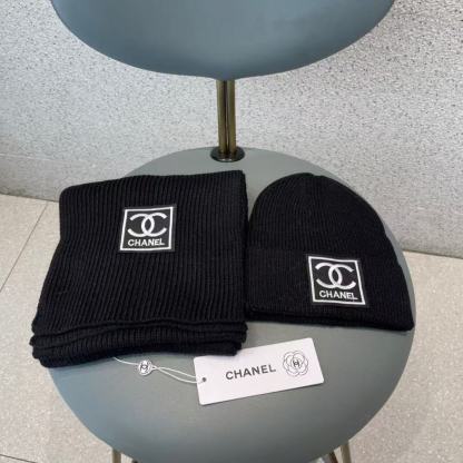 CHANE1 ウール帽子+スカーフ2点セット【50％割引+送料無料】