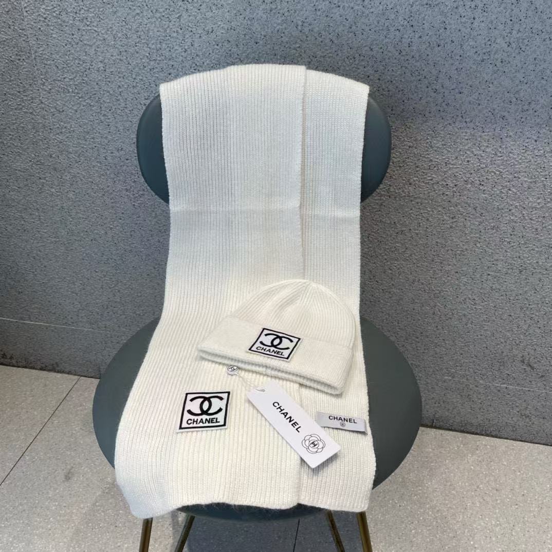 CHANE1 ウール帽子+スカーフ2点セット【50％割引+送料無料】