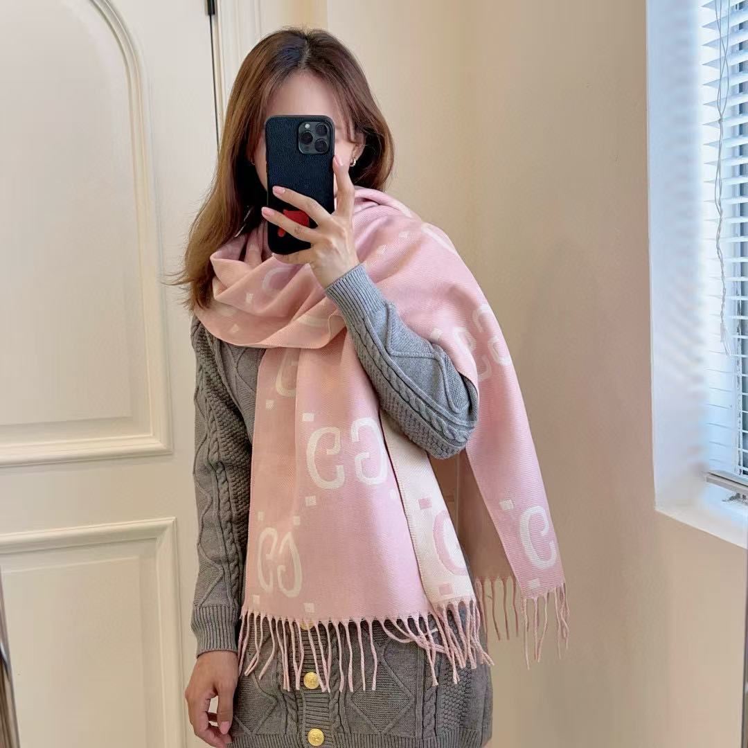 GUCC1 タッセルカシミヤスカーフ【50％割引+送料無料】