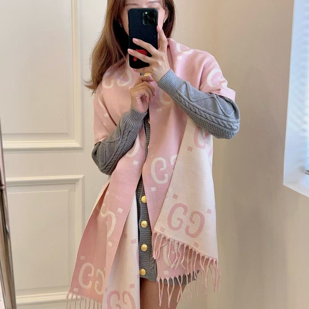 GUCC1 タッセルカシミヤスカーフ【50％割引+送料無料】