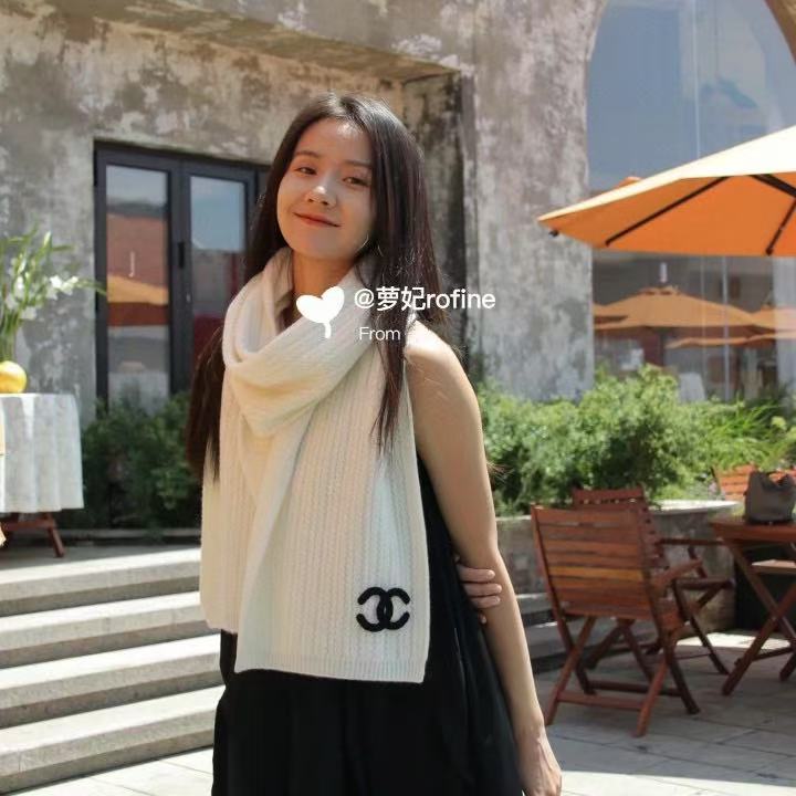 CHANE1 シンプルロゴウールマフラー【50％割引+送料無料】